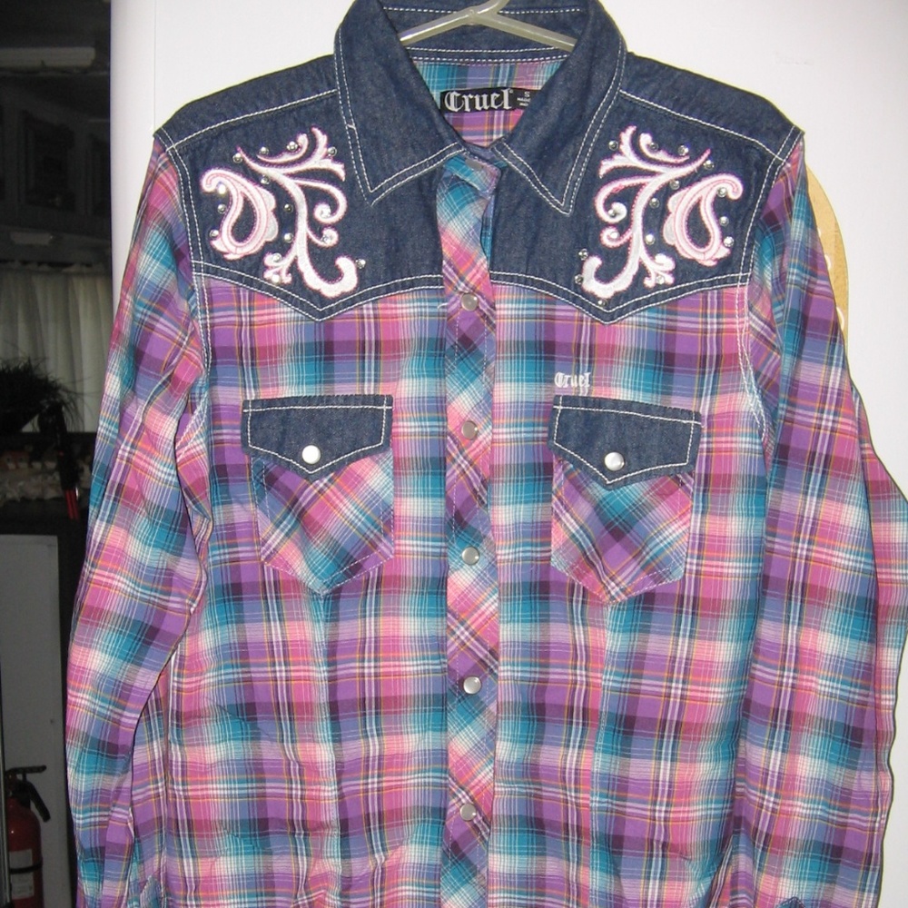 Cruel Girls gradient flannel shirt